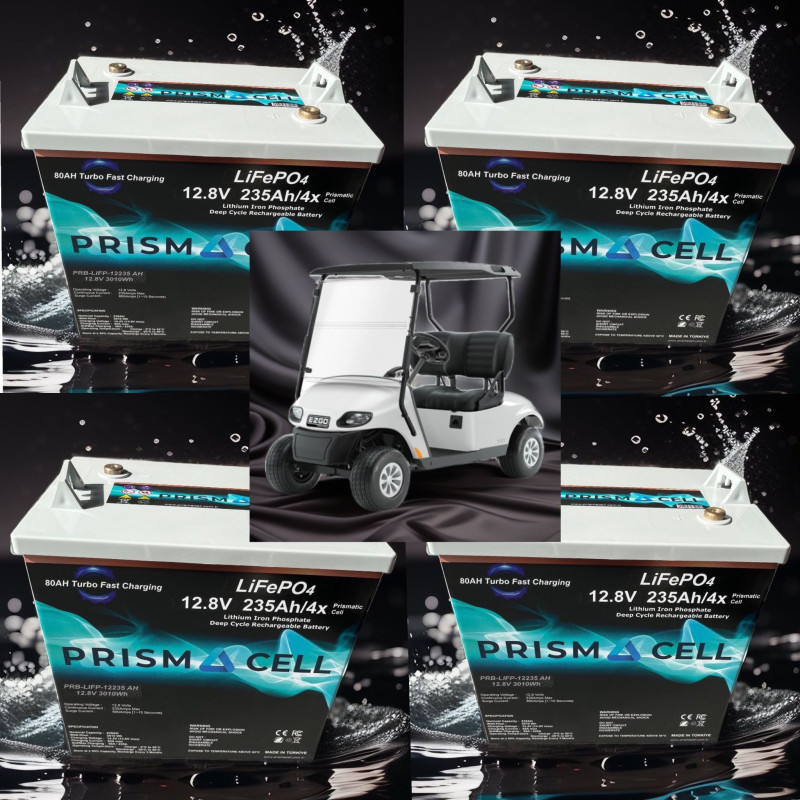 Lifepo4 Golf cart battery 48 volt 235ah golf arabası lifepo4  akü 4'lü set