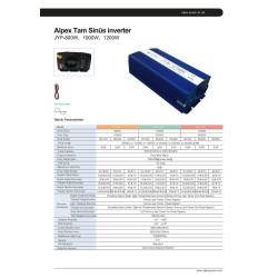 Alpex 1000 WATT 12 Volt tam sinüs inverter (ALP.P0010.12) Lifepo4 destekli